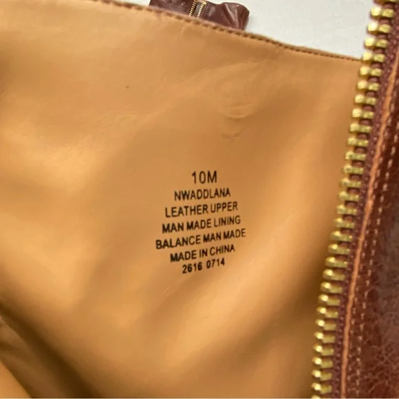 Nine West Addlana leather boots platform spike heel ankle zip round toe brown - Picture 4 of 13